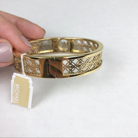 Michael Kors Gold Heritage Monogram Bangle - Picture 5 of 7